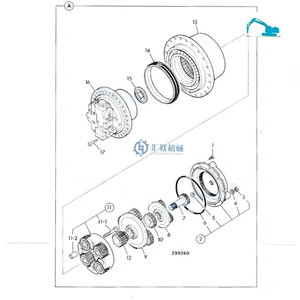J CB JS200 экскаватор, дорожный двигатель, редуктор 05/903805 JS220 JS240, экскаватор, финальный привод, коробка передач, планетарный редуктор - Product Image 2