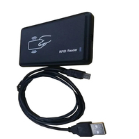 Tarjeta de Control de Acceso RFID de Largo Alcance Legible, 13.56MHz, Plástico ABS, Comunicación USB, Lector RFID HF/UHF, Tarjetas ISO14443A