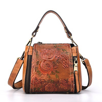 Tas Kulit Asli Kulit Sapi Lapis Atas dengan Pegangan Atas, Tas Jinjing Kulit, Tas Selempang, Tas Tangan, Tas Selempang Silang untuk Wanita