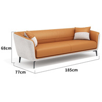 Yazhi Ensemble de Canapés au Design Simple, Modèle Italien Moderne Minimaliste en Cuir, Canapé de Bureau, Meubles de Réception d'Affaires et de Loisirs