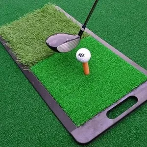 Indoor Outdoor Achtertuin Golf Praktijk 3-In-1 Hit Mat Met Rubber Tee
