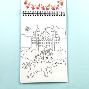 Çocuklar tam renkli baskı etkinlik kitabı gökkuşağı ünikorn Spiral boyama kitap çıkartmalar - Product Image 3