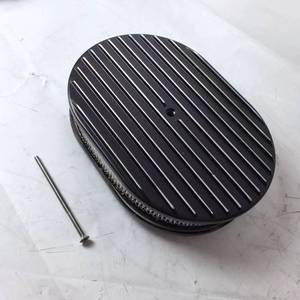 Nuevo Kit de Filtro de Aire Ovalado de Aluminio Negro con Base Plana y Cuello para Carburador para Chevrolet, Ford y Dodge - Product Image 1