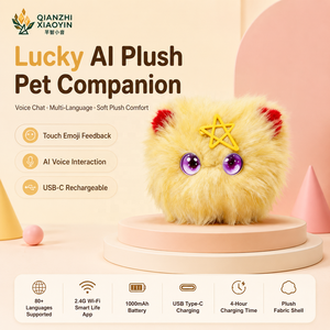 ตุ๊กตาแมวกวัก AI สีเหลือง ของเล่นอิเล็กทรอนิกส์ ทำนายดวงชะตา ไพ่ทาโรต์ โหราศาสตร์ ระบบสัมผัส รองรับ 80+ ภาษา จำลองเสียงพูด ความจำระยะยาว - Product Image 1