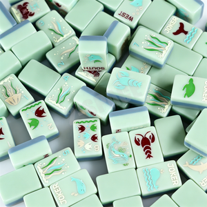 Juego Mahjongg de tablero con monograma personalizado, juego de 160 azulejos para <span class=keywords><strong>mujer</strong></span>, fiesta de 2 capas, Mahjong Acrílico - Product Image 3