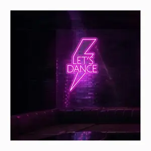 Custom Afstandsbediening Outdoor Reclame Acryl Lets Dance Met Lightning Neon Teken Voor Neon Muur Decor Slaapkamer En Party