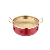 Mini-plat chauffant empilable en acier inoxydable doré avec poignées doubles pour buffet, idéal pour la restauration