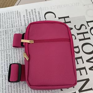 Nouvelle conception Sac de cuisse en PU motif litchi coloré, étanche avec fermeture éclair, unisexe, pour randonnée en extérieur, avec logo personnalisé, sacoche pour téléphone - Product Image 2