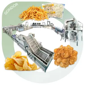 Full Automatic Industrial Fresh Sweet Indian Potato Chip Fry Crisp Make Machine Production Line