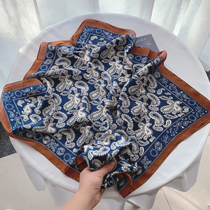 Foulard carré rétro bohème 70 cm à imprimé cachemire, effet soie, pour cheveux, printemps/automne, fin, à nouer, type mouchoir carré - Product Image 2