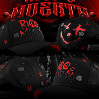 Casquette de baseball unisexe de haute qualité, style punk urbain, avec design de lettres gothiques personnalisées en strass et broderie, 5 panneaux, visière incurvée