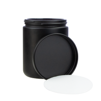 Vente en gros de bocal vide peint en noir mat bocal en verre à bougie 8oz côté droit avec couvercle en métal