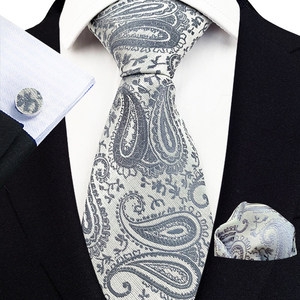 Conjunto de <span class=keywords><strong>Corbata</strong></span> de Negocios <span class=keywords><strong>Azul</strong></span> <span class=keywords><strong>Marino</strong></span> y Negra de Poliéster para <span class=keywords><strong>Hombre</strong></span> con Pañuelo de Bolsillo y Gemelos, Set de Regalo para <span class=keywords><strong>Traje</strong></span> de Boda - Product Image 6