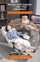 Chaise de bureau ergonomique en cuir gris clair, inclinable, réglable et confortable, pour la maison, la salle à manger, le cybercafé