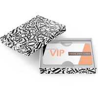 Conception de papier personnalisé Impression de marque Promotion Récompenses VIP Cadeau en PVC Carte de remerciement avec boîte-cadeau et emplacement pour carte