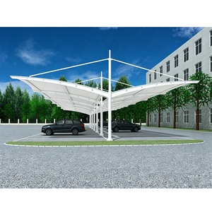 Abri de voiture et de stationnement en membrane tendue PVDF ignifuge avec structure en acier Q235 pour les écoles - Product Image 4