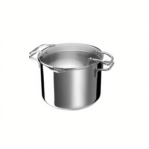 Cuiseur à légumes et pâtes Emporo en acier inoxydable 8 Qt avec couvercle et passoire vapeur pour la cuisson des légumes et des pâtes - Product Image 2