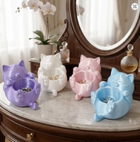 Boîte de rangement en plastique Chat porte-bonheur, support à bibelots décoratif mignon imprimé en 3D, organisateur de bureau stable, décoration d'intérieur