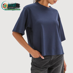 T-shirt en coton léger et ample pour femme, coupe décontractée, manches courtes, col rond, doux, respirant, confortable, pour l'été et le quotidien - Product Image 5