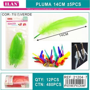 ILAN Plume 14 cm Plumes vertes pour l'artisanat et la décoration - Product Image 3