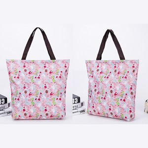 Tela Oxford de nailon ecológica plegable con cremallera, bolso de mano para mujer, bolsa de mano para almacenamiento de viaje en la <span class=keywords><strong>playa</strong></span> para almacenamiento de viaje - Product Image 1