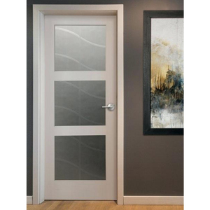 Portes doubles françaises en bois blanc avec vitrage, style à ouverture battante, pour entrée ou chambre à coucher - Product Image 6
