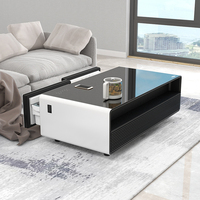 Table basse intelligente Primst avec réfrigérateur, deux tiroirs, lecteur de musique et recharge sans fil pour la maison, l'hôtel et le bar