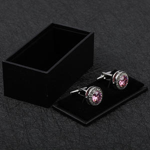 Gemelos franceses para hombre Unisex Crystal Shirt Cuff Studs con caja de regalo para <span class=keywords><strong>traje</strong></span> o ropa formal - Product Image 4