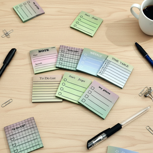 Blocco Note Adesivo Multicolore Quadrato per Lista delle Attività, Pianificazione Settimanale, Tabella Oraria, Carta Traslucida Biodegradabile - Product Image 5