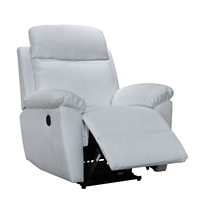 Canapé inclinable moderne en cuir à positionnement infini, fonction massage, revêtement en tissu, structure en bois, ensemble de fauteuils inclinables électriques