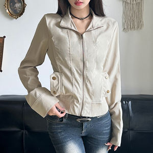 เสื้อแจ็คเก็ตคาร์โก้สไตล์สตรีทแฟชั่นลำลอง ทรงเข้ารูปที่เอว สีพื้น แขนยาว กันลม เป็นมิตรต่อสิ่งแวดล้อม มีกระเป๋าซิป - Product Image 5