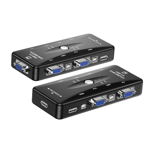 Répartiteur VGA USB 2.0 à 4 ports avec coque en plastique Imprimante <span class=keywords><strong>Souris</strong></span> <span class=keywords><strong>Clavier</strong></span> USB <span class=keywords><strong>KVM</strong></span> Commutateur VGA Accessoires Audio Vidéo en Stock - Product Image 1
