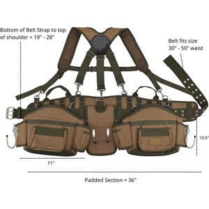 Gardener Carpenter <strong>Tool</strong> Pouch Heavy Duty Construction Combo Apron <strong>Tool</strong> Bag Adjustable <strong>Tool</strong> <strong>Belt</strong> Suspenders Zipper Portable - Product Image 3