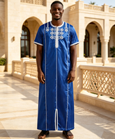 CCY Meilleures ventes Qamis marocain brodé à rayures, Boubou Homme, Vêtements musulmans, Robes brillantes en tissu africain pour le Ramadan