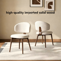 Chaise de salle à manger empilable ergonomique moderne en bois massif, avec siège rembourré et design confortable, mobilier de maison en promotion