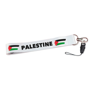 Lanière promotionnelle de carte de drapeau de pays de la Palestine sangle de logo de sublimation de polyester imprimée lanière gratuite personnalisée de la Palestine - Product Image 3