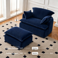 Fauteuil en mousse 32D entièrement compressé sous vide, ensemble de canapés modulaires gain de place pour salon avec housse en tissu