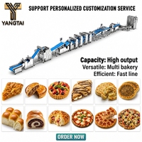 Ligne de production de pain multi-variétés : 4 sections de finition simultanées, équipement de boulangerie automatique pour le traitement de la pâte