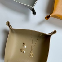 Plateau récupération en cuir PU, Logo personnalisé, plateau de rangement pour bonbons ou bijoux, stocks en usine, cadeaux de noël, Logo personnalisé