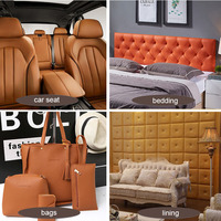 Tissu synthétique pour plafond de voiture personnalisé de 3 mm en mousse de cuir PU pour siège d'auto canapé avec éponge et base en filet
