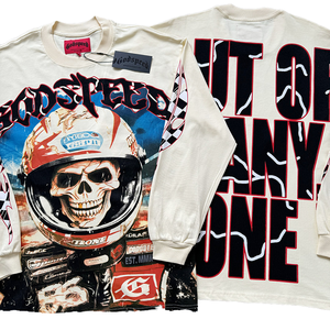 Autumn New High-quality Cotton Couple Loose Casual Breathable Knitted Print Pullover Unisex Long Sleeved T-<b>shirt</b> - Product Image 2