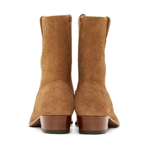 2024 Nieuwe Stijl Heren Ronde Neus Kameelkleur Echt Lederen Rits Casual Laarzen Cowboy Stijl Schoenen - Product Image 4