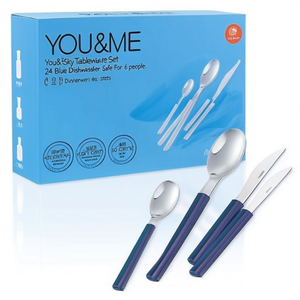 ชุดเครื่องครัว You&Me Sky 24 ชิ้น สแตนเลสสตีล สีน้ำเงิน ใช้กับเครื่องล้างจานได้ สำหรับ 6 คน - Product Image 2