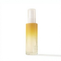 Botol Semprot Serum Kaca Silinder Premium 50ml, Finishing Matte, Alas Tebal, Gradasi Kuning, Logo Custom, Sablon Pompa
