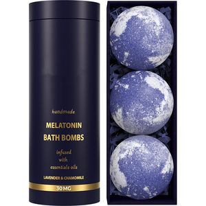 Nouveau Design Peau Sèche Nourrissant Sommeil Bien Bain Moussant Mélatonine Bombes de Bain à la Lavande et à la Camomille - Product Image 1
