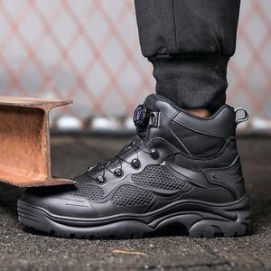 Rotary Buckle Work Boots Safety <strong>Safty</strong> Steel Toe <strong>Shoe</strong> Men Protective <strong>Shoes</strong> Anti-smashing High Top Botas De Seguridad Industrial - Product Image 2