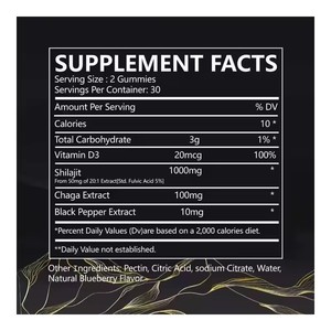 Gommose di Shilajit a Marchio Privato, Puro Shilajit dell'Himalaya, Integratori per Energia, Cervello e Sistema Immunitario con Olio di Semi Neri - Product Image 4