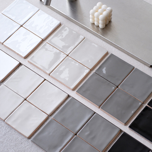 Azulejos cuadrados pequeños grises hechos a mano de 100x100mm para Barra de cocina, cadena de té de la leche, pared de fondo para decoración del hogar - Product Image 5