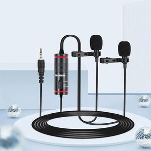 Doble cabeza Mini Lavalier micrófono de solapa 8m estéreo grabador de Audio de micrófono para Youtube entrevista <span class=keywords><strong>Podcast</strong></span> de la Conferencia - Product Image 1