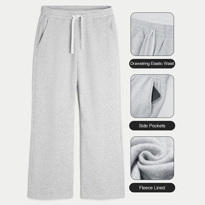Pantalons de survêtement amples et larges en molleton épais pour hommes grands et corpulents, en mélange de coton de haute qualité, pantalons de détente - Product Image 2